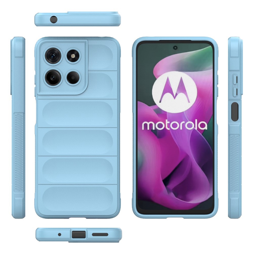 Husa pentru Motorola Moto G15 / Moto G15 Power, SKYDDAR INNOVATION, Magic Shield, din Silicon Mat, set cu sticker, Bleu - 1 | YEO