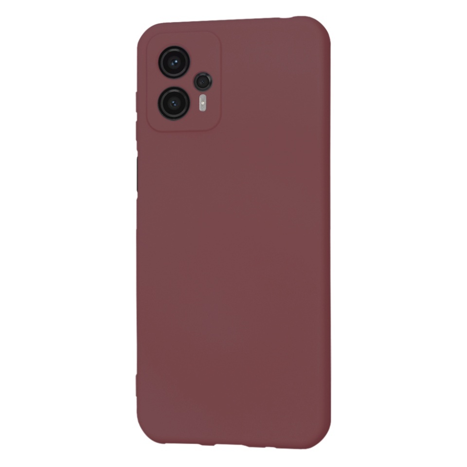 Husa pentru Motorola Moto G23, SKYDDAR INNOVATION, din Silicon Catifelat, SoftElegance, set cu sticker, Bordo - 2 | YEO