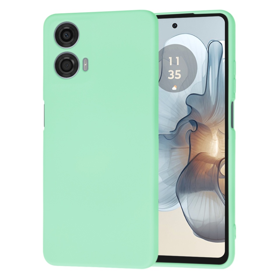 Husa pentru Motorola Moto G24 Power din Silicon Catifelat, Protectie Premium, Skyddar SoftElegance - Verde deschis