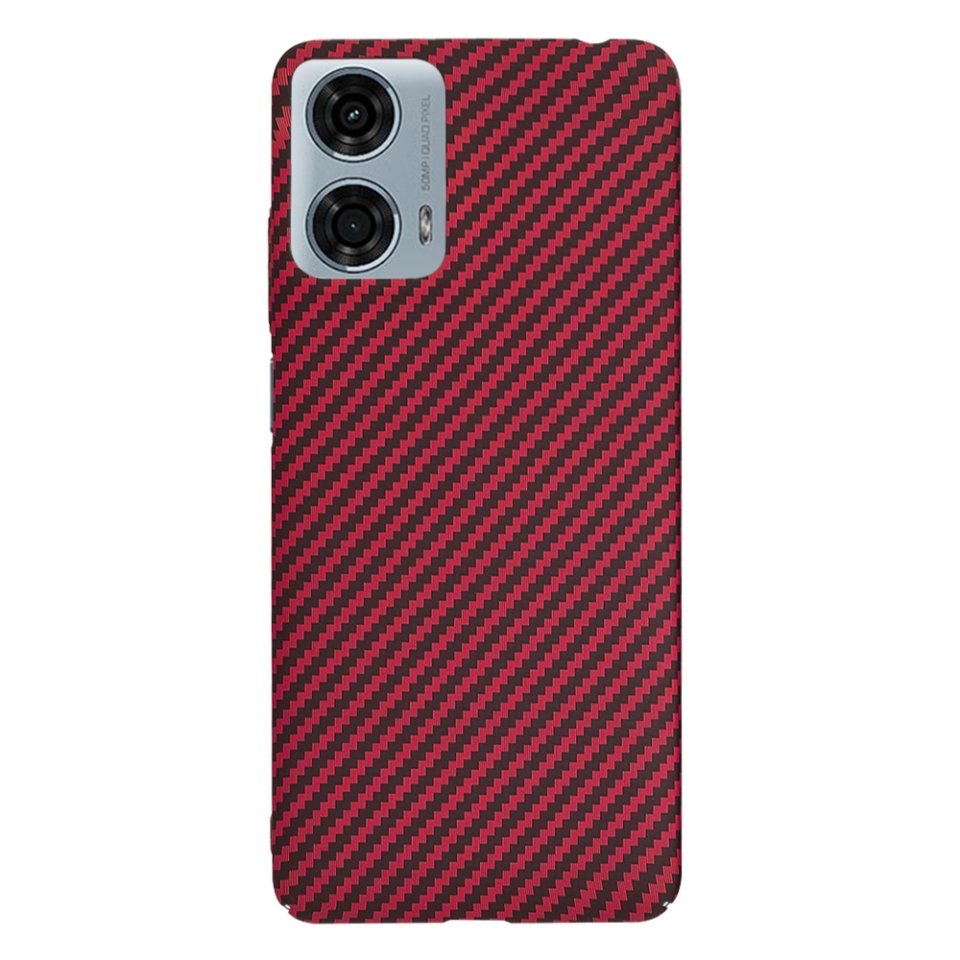 Husa pentru Motorola Moto G24 Power, Finisaj Premium cu Textura de Carbon, Design Elegant, SKDR CarbonFlex - Rosu - 2 | YEO