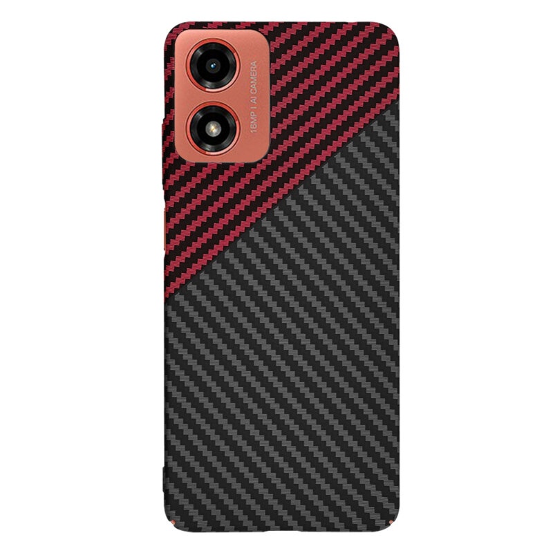 Husa pentru Motorola Moto G24 Power, Finisaj Premium cu Textura de Carbon, Design Elegant, SKDR CarbonFlex - Rosu inchis - 2 | YEO