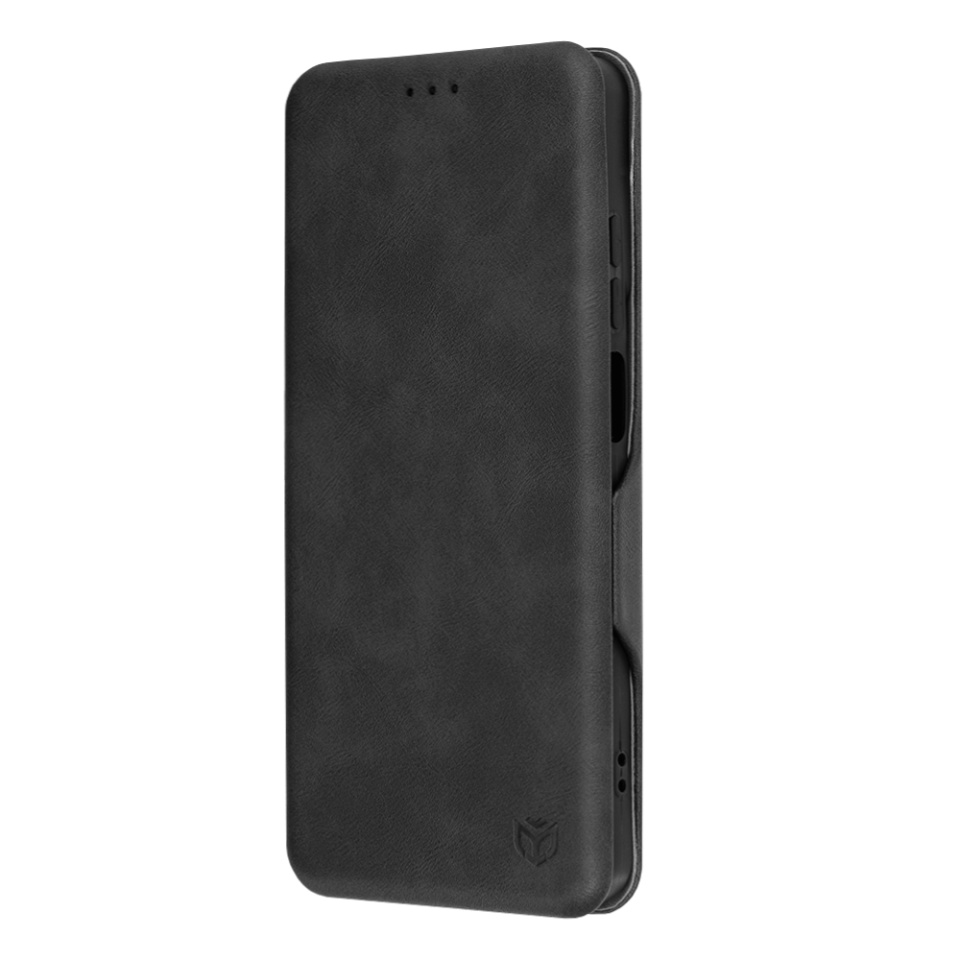 Husa pentru Motorola Moto G24 Power, SKYDDAR INNOVATION, Safe Wallet tip carte din Piele Ecologica, Suport Carduri, Inchidere Magnetica, Negru, set cu sticker - 3 | YEO