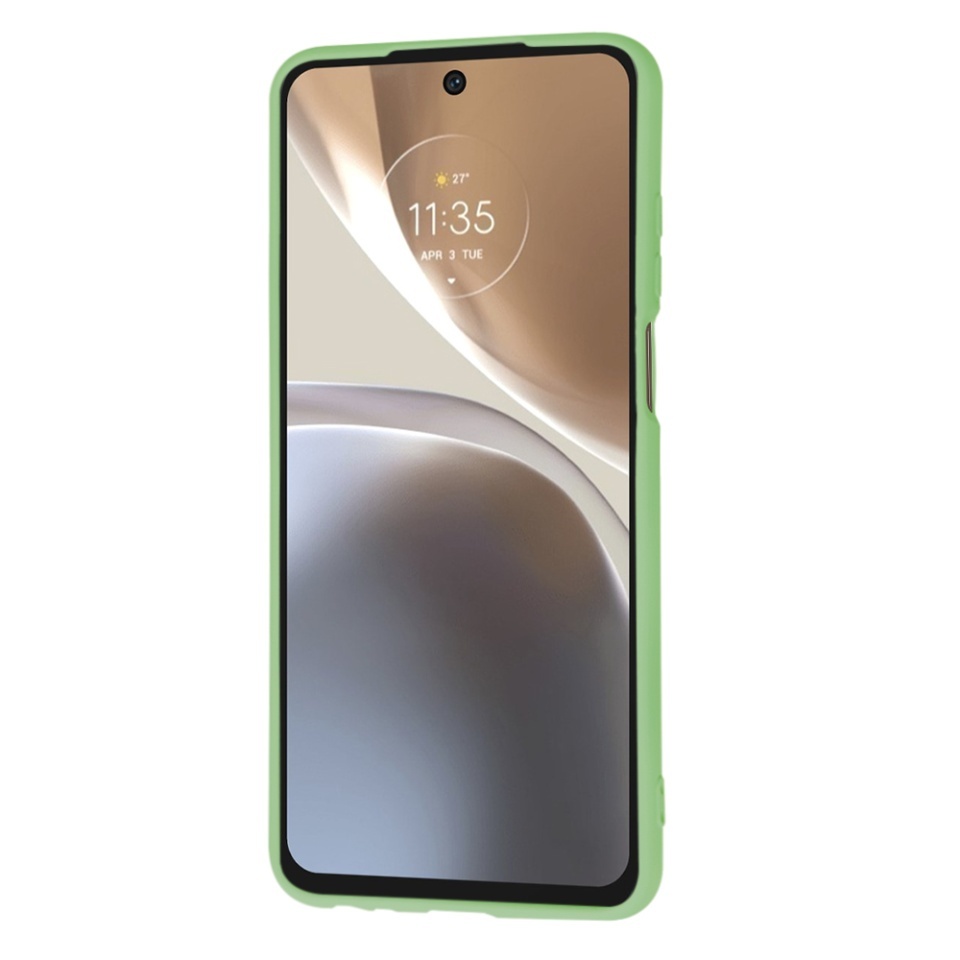Husa pentru Motorola Moto G32, SKYDDAR INNOVATION, din Silicon Catifelat, SoftElegance, set cu sticker, Verde deschis - 1 | YEO