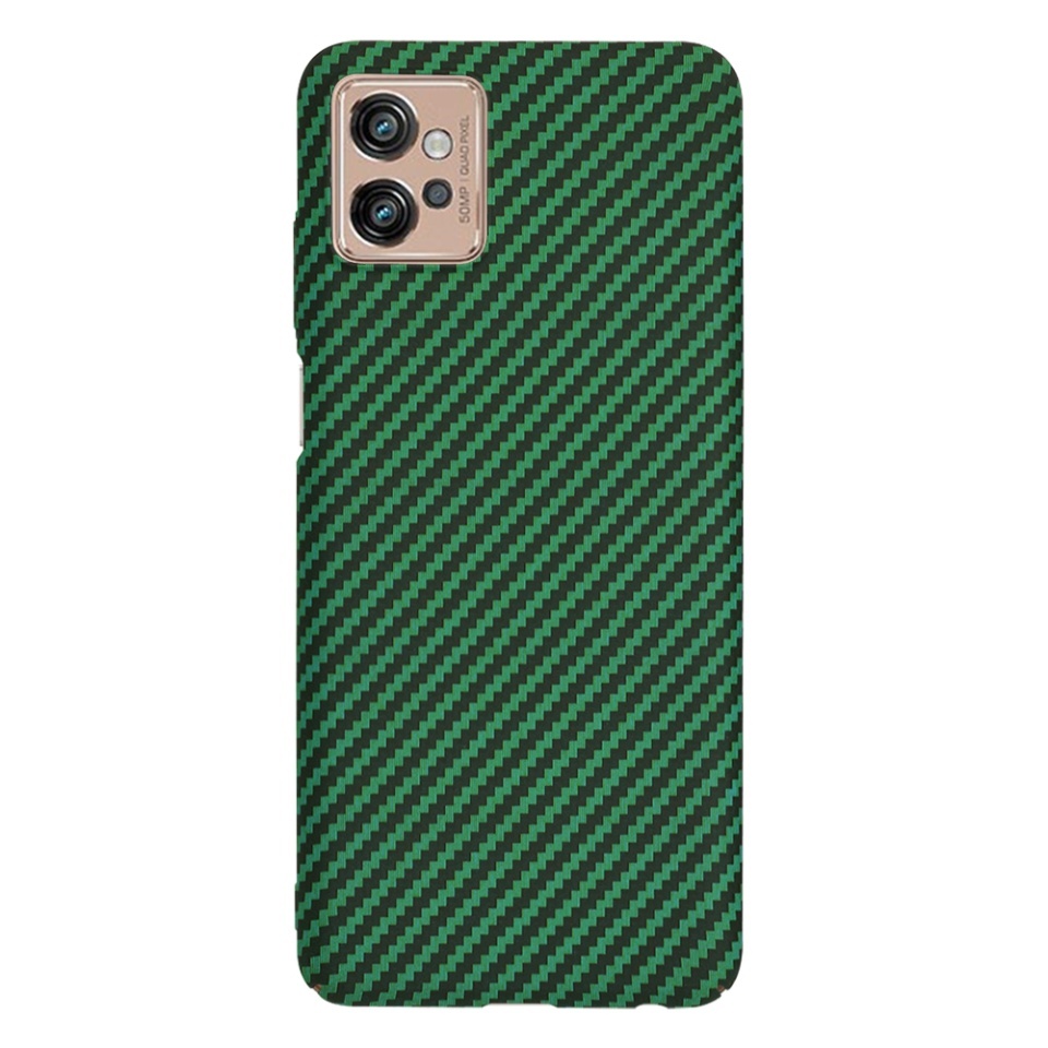 Husa pentru Motorola Moto G32, SKYDDAR INNOVATION, textura carbon, Carbonite FiberShell, set cu sticker, Verde, - 2 | YEO
