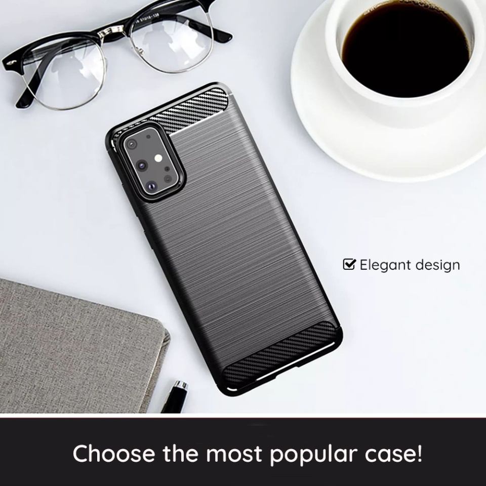 Husa pentru Motorola Moto G35 din Silicon Premium, Slim, cu textura Fibra Carbon - Negru - 2 | YEO