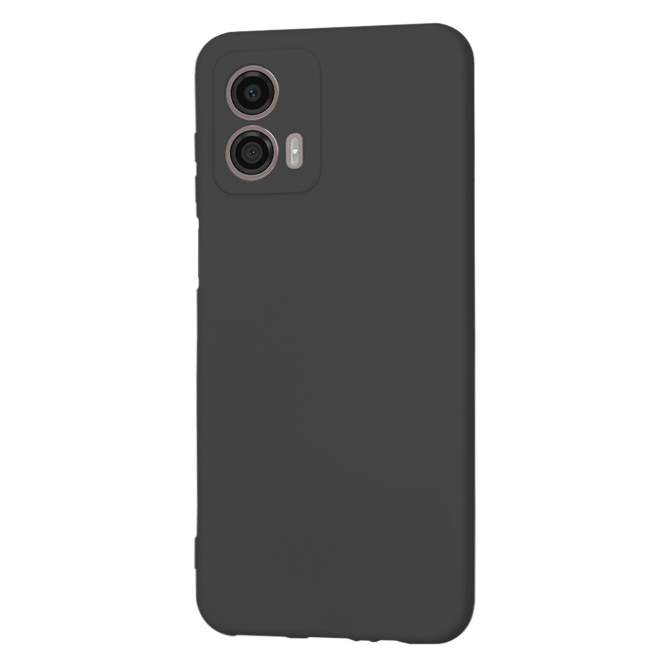 Husa pentru Motorola Moto G53, SKYDDAR INNOVATION, din Silicon Catifelat, SoftElegance, set cu sticker, Negru - 2 | YEO