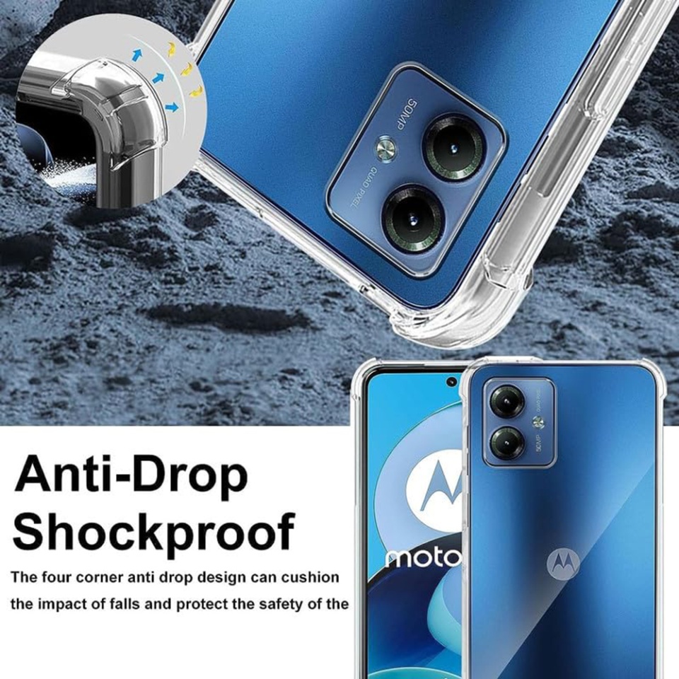 Husa pentru Motorola Moto G54 , SKYDDAR INNOVATION, Shockproof Clear din Silicon Slim, Transparenta, set cu sticker - 3 | YEO