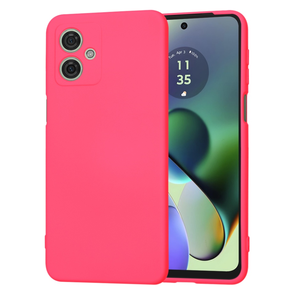 Husa pentru Motorola Moto G55 din Silicon Catifelat, Protectie Premium, Skyddar SoftElegance - Fucsia