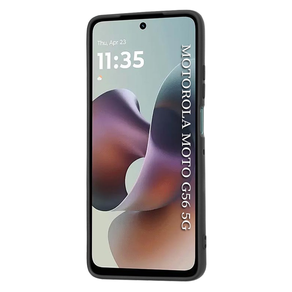Husa pentru Motorola Moto G56, SKYDDAR INNOVATION, din Silicon Catifelat, SoftElegance, set cu sticker, Negru - 1 | YEO