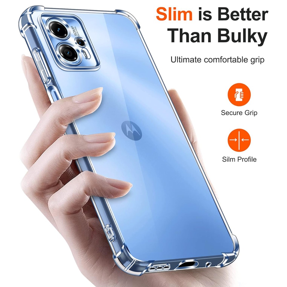 Husa pentru Motorola Moto G71 5G , SKYDDAR INNOVATION, Shockproof Clear din Silicon Slim, Transparenta, set cu sticker - 2 | YEO