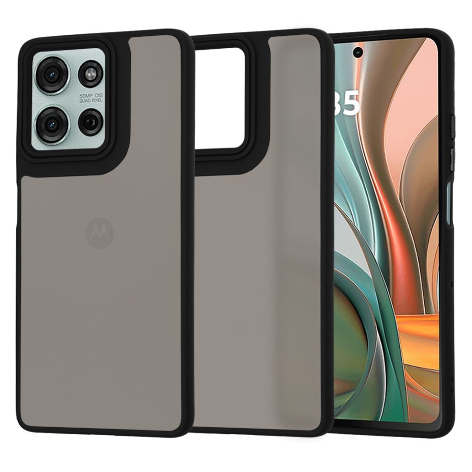 Husa pentru Motorola Moto G75, ce Absoarbe Cele mai Aspre Socuri, Frosted - Negru