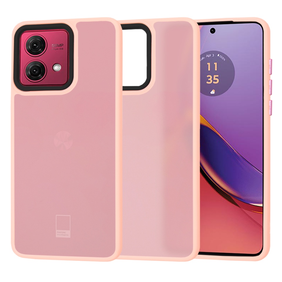 Husa pentru Motorola Moto G84, ce Absoarbe Cele mai Aspre Socuri, Skyddar Frosted - Roz