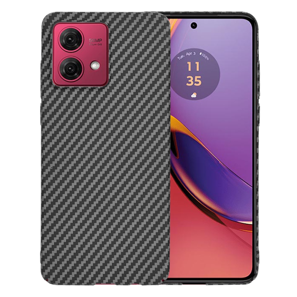 Husa pentru Motorola Moto G84, Finisaj Premium cu Textura de Carbon, Design Elegant, SKDR CarbonFlex - Negru