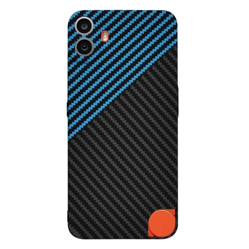 Husa pentru Nothing CMF Phone 1, Finisaj Premium cu Textura de Carbon, Design Elegant, SKDR CarbonFlex - Bleu - 2 | YEO
