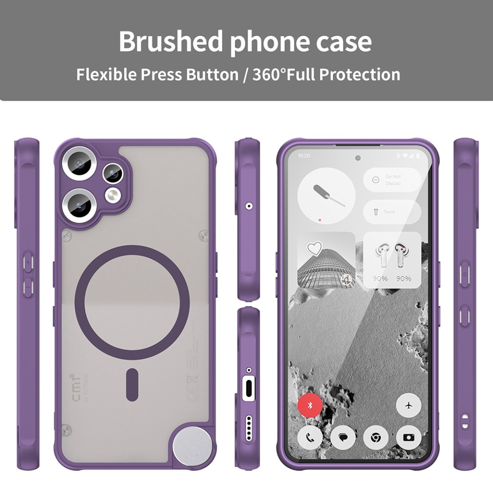 Husa pentru Nothing CMF Phone 2 Pro, SKYDDAR INNOVATION, HaloFrost MagSafe II, Antisoc, set cu sticker, Mov - 2 | YEO