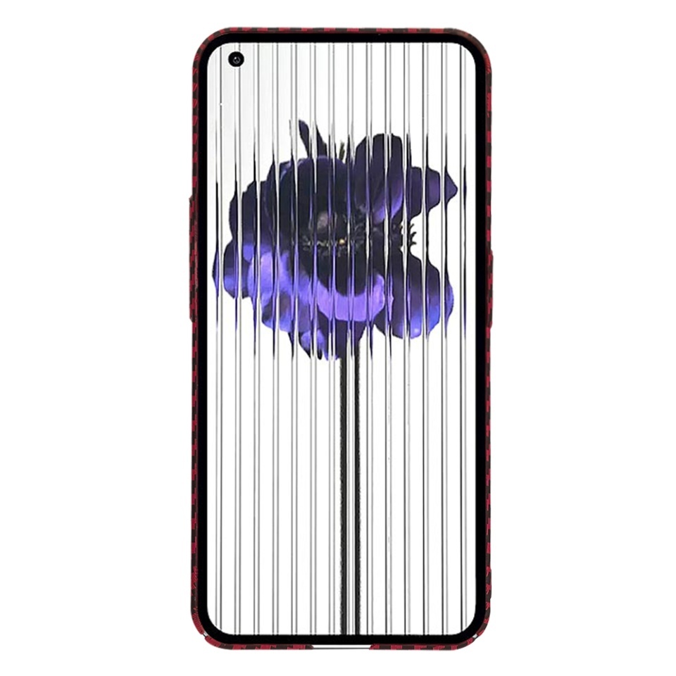 Husa pentru Nothing Phone (1), SKYDDAR INNOVATION, textura carbon, Carbonite FiberShell, set cu sticker, Rosu, - 1 | YEO