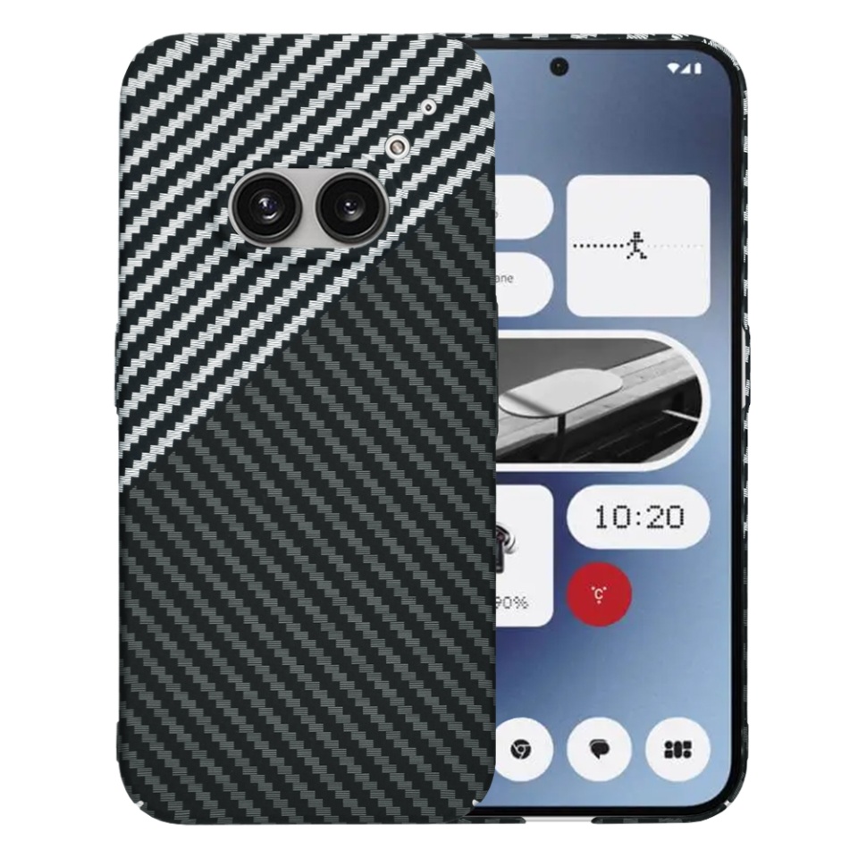 Husa pentru Nothing Phone (2a) / Phone (2a) Plus, Finisaj Premium cu Textura de Carbon, Design Elegant, SKDR CarbonFlex - Gri