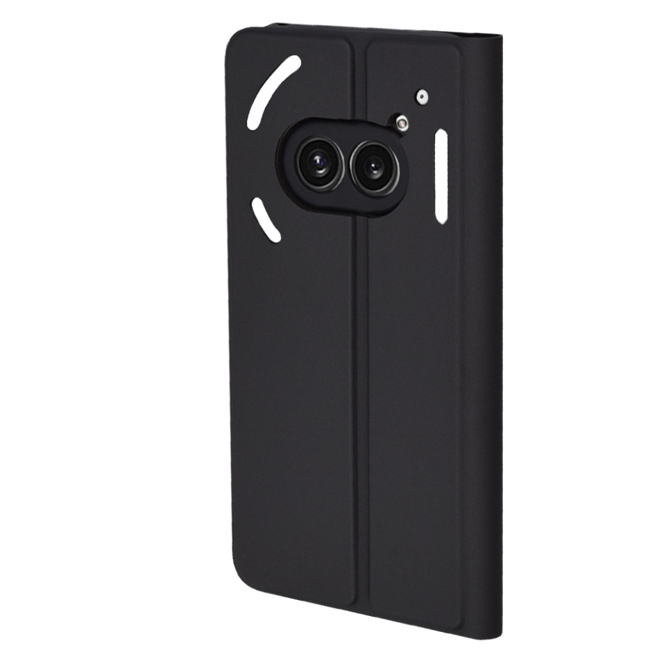 Husa pentru Nothing Phone (2a) / Phone (2a) Plus, SKYDDAR INNOVATION, Magskin Book, tip Carte cu Portofel Interior, set cu sticker, Negru - 2 | YEO