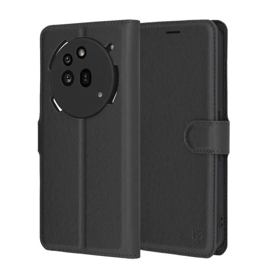 Husa pentru Nothing Phone (3a) Pro, SKYDDAR INNOVATION, Leather Wallet, tip Carte cu Portofel Interior, Finisaje Premium, set cu sticker, Negru