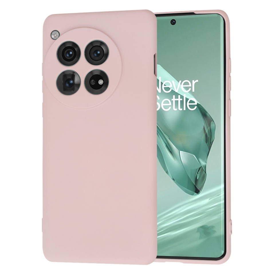 Husa pentru OnePlus 12 din Silicon Catifelat, Protectie Premium, Skyddar SoftElegance - Roz pudra