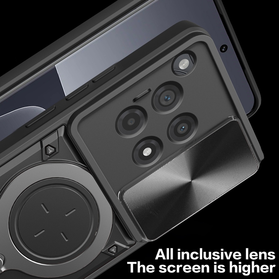 Husa pentru OnePlus 12R, cu inel magnetic si suport ajustabil, protecție completa camera, SKDR SafeCover - Rosu - 2 | YEO