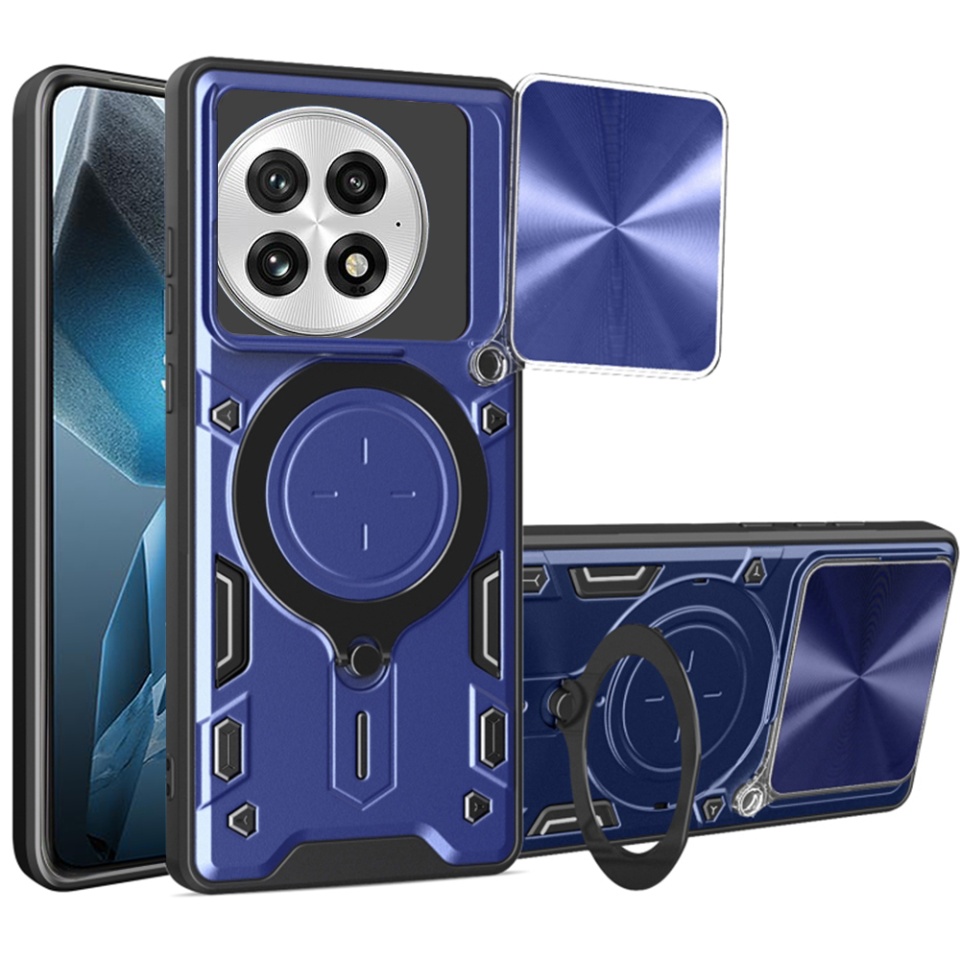 Husa pentru OnePlus 13, SKYDDAR INNOVATION, CamGuard Pro, Inel Magnetic, Protectie Camera, set cu sticker, Albastru