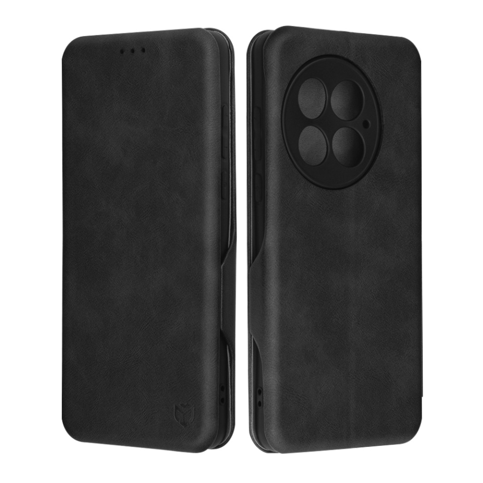 Husa pentru OnePlus 13, SKYDDAR INNOVATION, Safe Wallet tip carte din Piele Ecologica, Suport Carduri, Inchidere Magnetica, Negru, set cu sticker