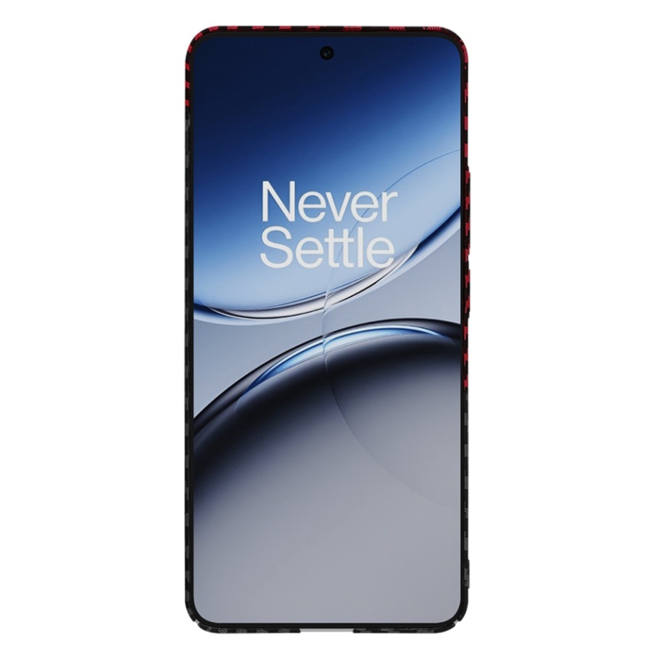 Husa pentru OnePlus Nord 4, SKYDDAR INNOVATION, textura carbon, Carbonite FiberShell, set cu sticker, Rosu inchis, - 1 | YEO