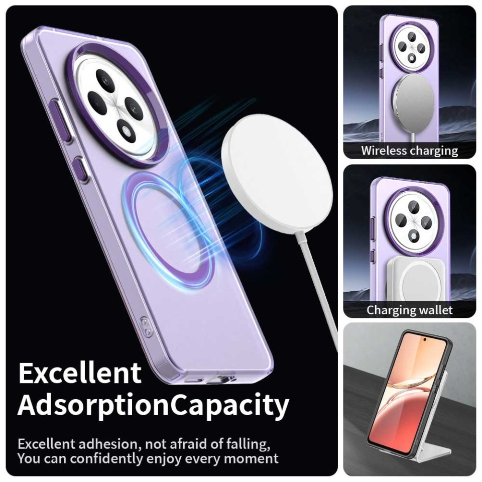 Husa pentru Oppo A40 4G / A60 5G, SKYDDAR INOVATION, CandyCase, Magsafe, set cu sticker, Mov - 3 | YEO