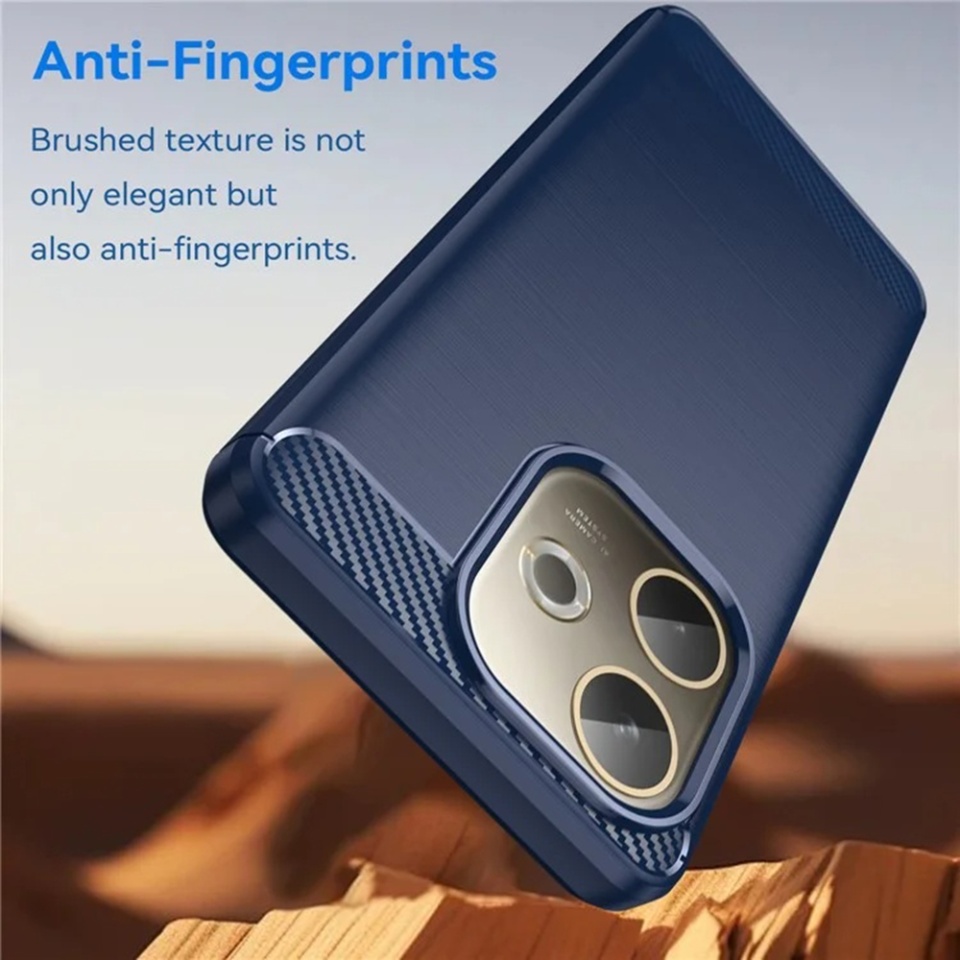 Husa pentru Oppo A5 Pro 5G / A5 Pro 4G, SKYDDAR INNOVATION, Carbon Silicone, din Silicon Premium, Slim, cu textura Fibra Carbon, Albastru, set cu sticker - 1 | YEO