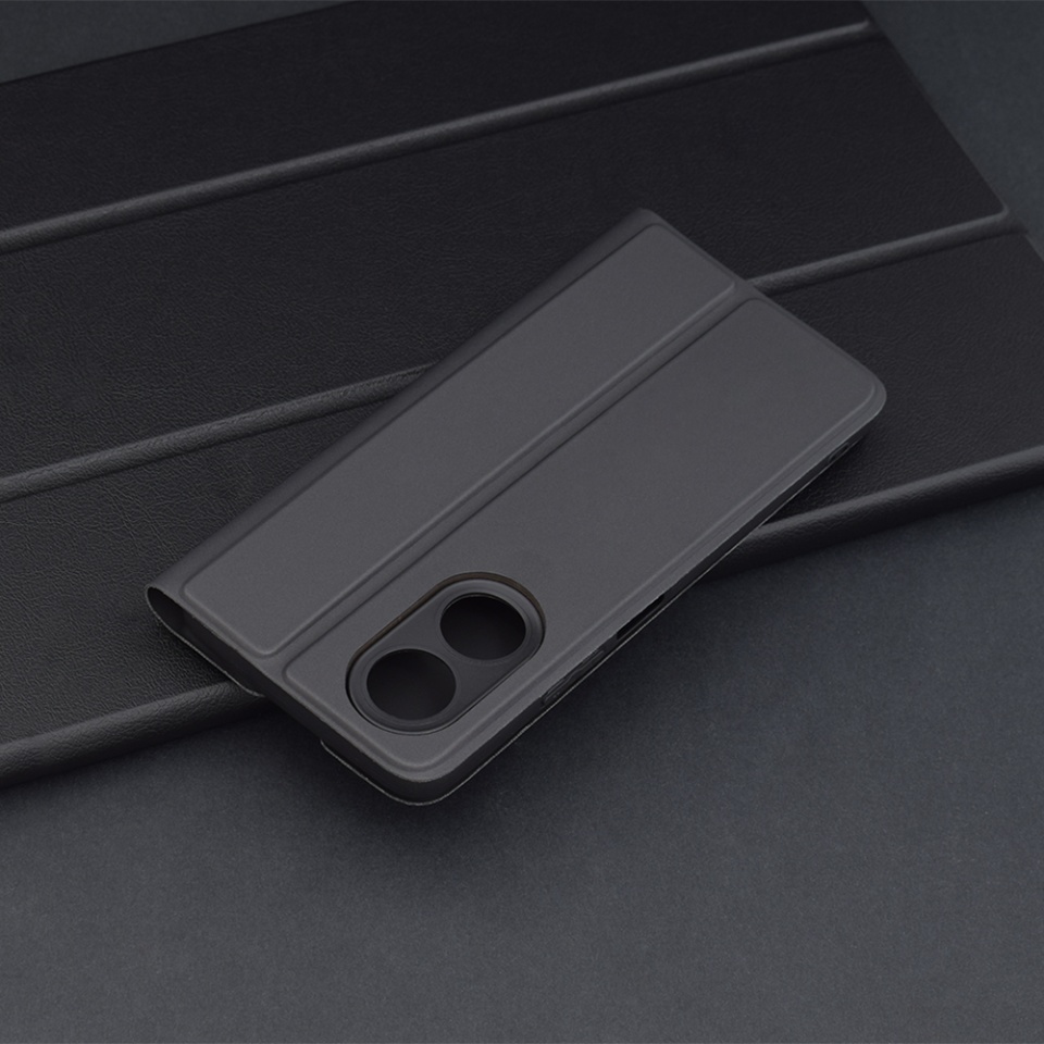 Husa pentru Oppo A58 4G, SKYDDAR INNOVATION, Magskin Book, tip Carte cu Portofel Interior, set cu sticker, Negru - 3 | YEO
