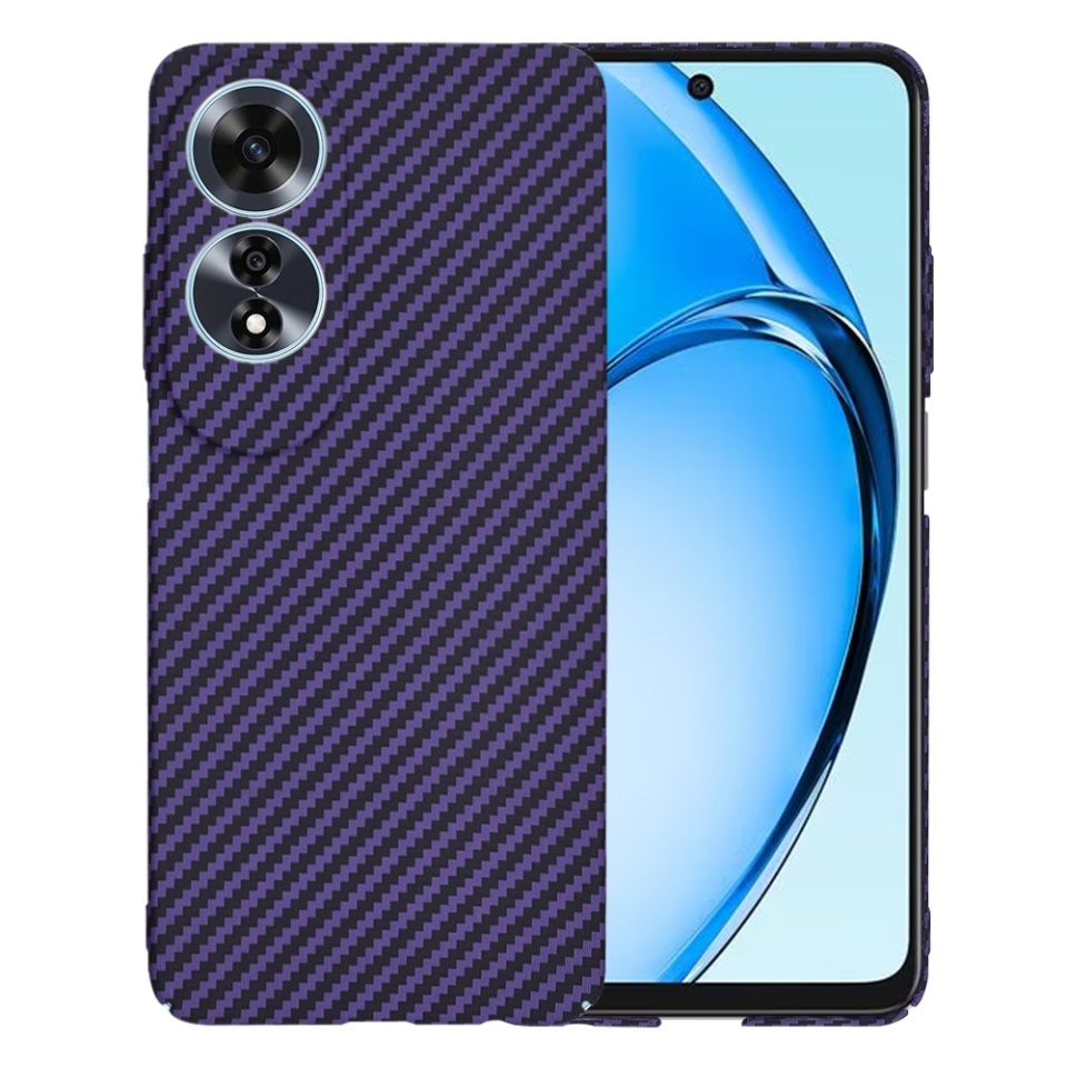 Husa pentru Oppo A60 4G, SKYDDAR INNOVATION, textura carbon, Carbonite FiberShell, set cu sticker, Mov,