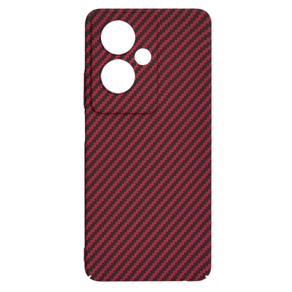 Husa pentru Oppo A79 5G / OnePlus Nord N30 SE, Finisaj Premium cu Textura de Carbon, Design Elegant, SKDR CarbonFlex - Rosu - 3 | YEO