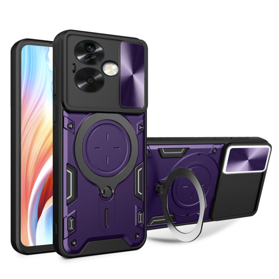 Husa pentru Oppo A79 5G / OnePlus Nord N30 SE, SKYDDAR INNOVATION, CamGuard Pro, Inel Magnetic, Protectie Camera, set cu sticker, Mov