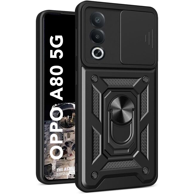Husa pentru Oppo A80 5G cu inel magnetic si protectie camera Skyddar CamShield - Negru