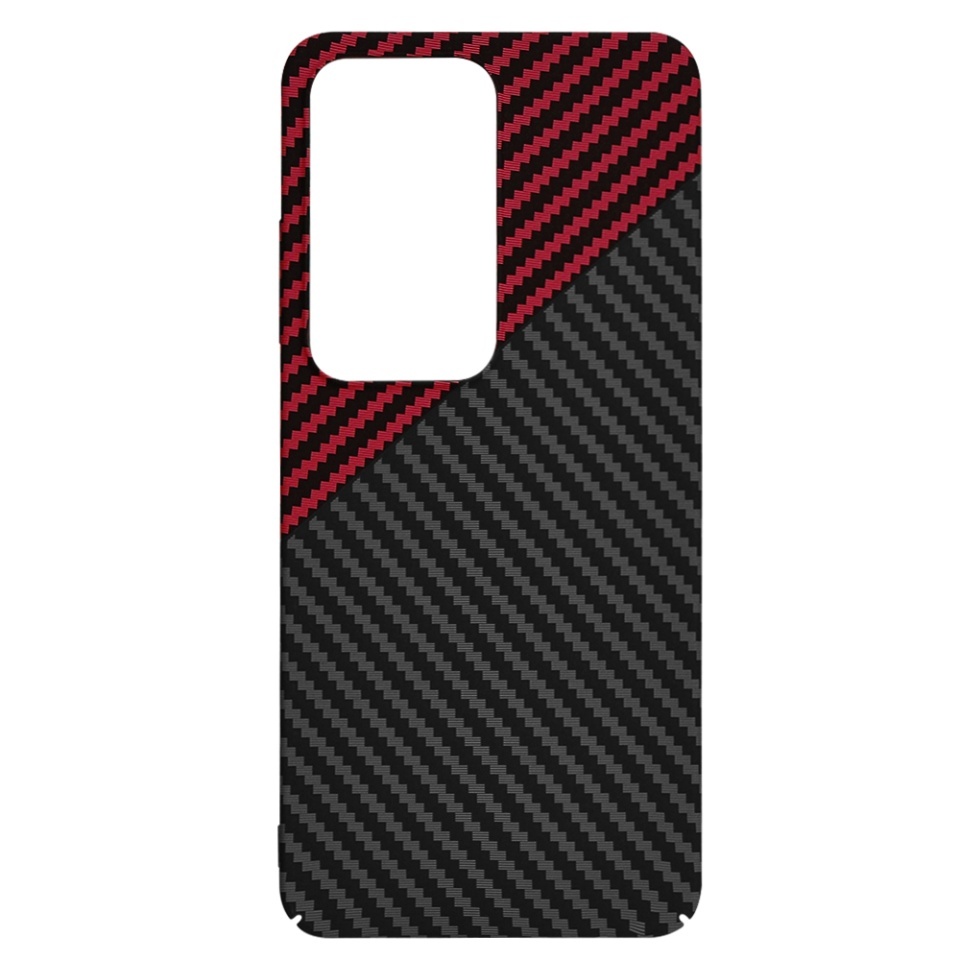 Husa pentru Oppo A80 5G, SKYDDAR INNOVATION, textura carbon, Carbonite FiberShell, set cu sticker, Rosu inchis, - 3 | YEO