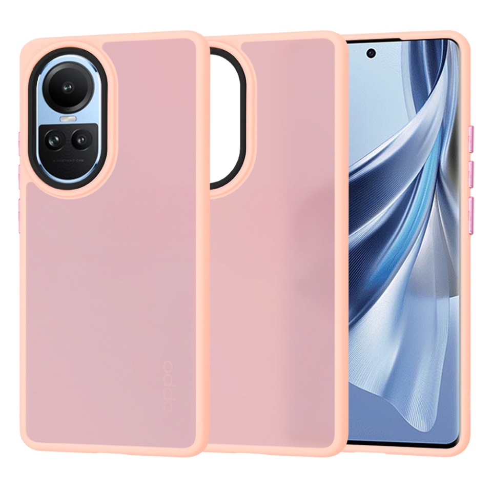 Husa pentru Oppo Reno10 / Reno10 Pro, SKYDDAR INNOVATION, HaloFrost, AntiSoc, set cu sticker, Roz