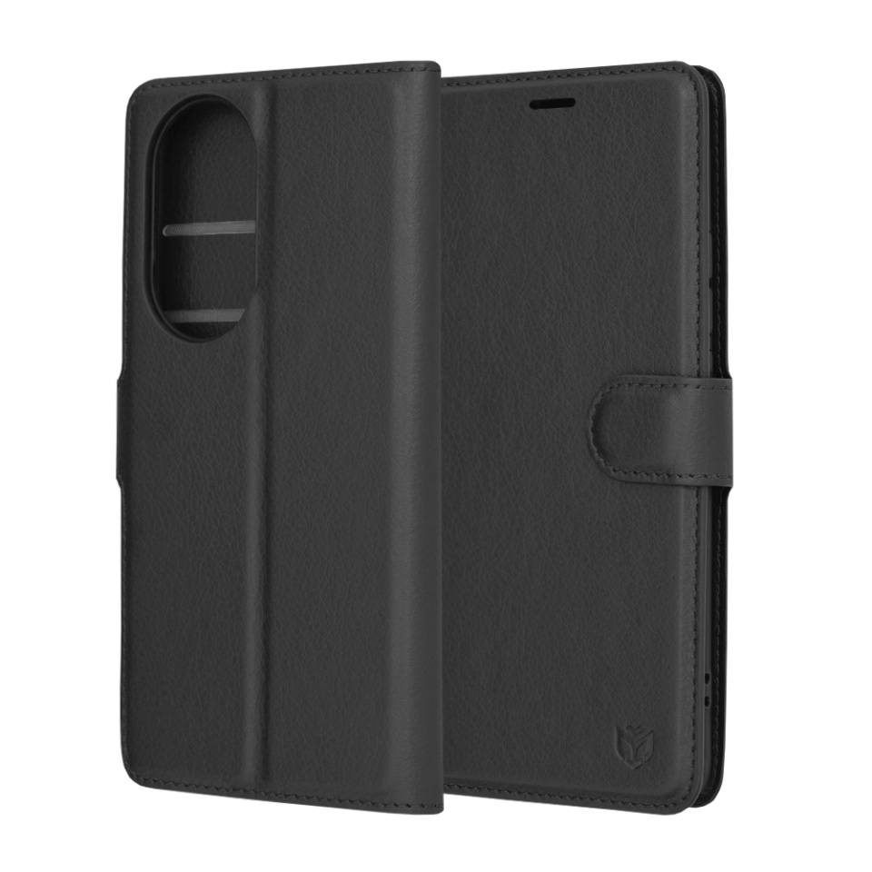 Husa pentru Oppo Reno10 / Reno10 Pro tip Carte, cu Portofel Interior, Finisaje Premium, SKYDDAR Leather Wallet - Negru