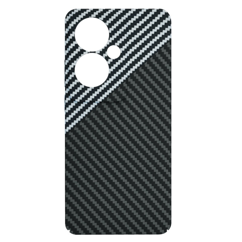Husa pentru Oppo Reno11 F, Finisaj Premium cu Textura de Carbon, Design Elegant, SKDR CarbonFlex - Gri - 3 | YEO