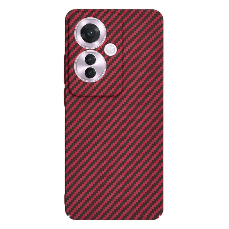 Husa pentru Oppo Reno11 F, Finisaj Premium cu Textura de Carbon, Design Elegant, SKDR CarbonFlex - Rosu - 2 | YEO