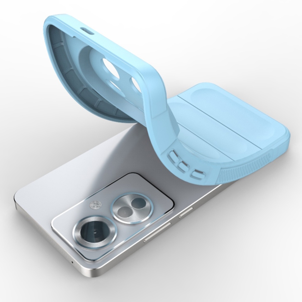 Husa pentru Oppo Reno11 F, SKYDDAR INNOVATION, Magic Shield, din Silicon Mat, set cu sticker, Mov - 3 | YEO