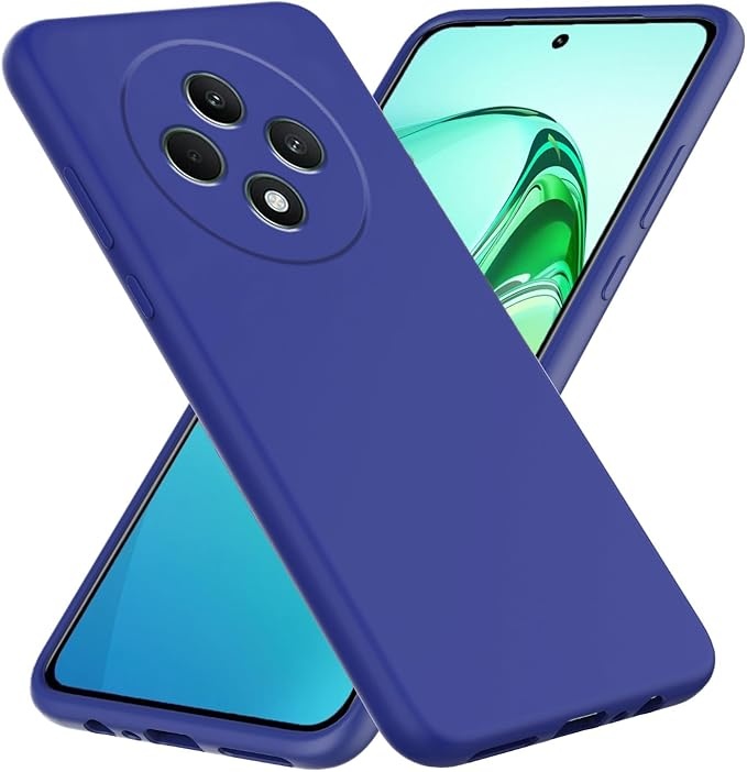 Husa pentru Oppo Reno12 F 5G / Reno12 FS / Reno12 F 4G din Silicon Catifelat, Protectie Premium, Skyddar SoftElegance - Bleumarin