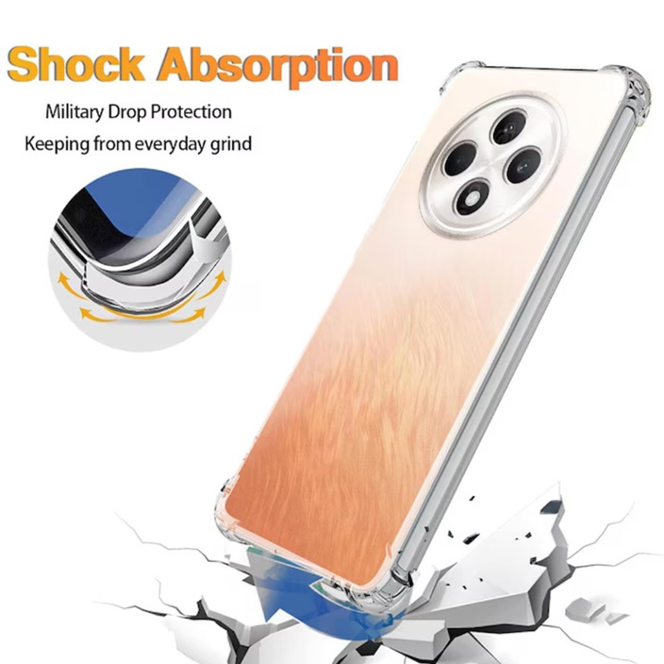 Husa pentru Oppo Reno12 F 5G / Reno12 FS / Reno12 F 4G , SKYDDAR INNOVATION, Shockproof Clear din Silicon Slim, Transparenta, set cu sticker - 1 | YEO