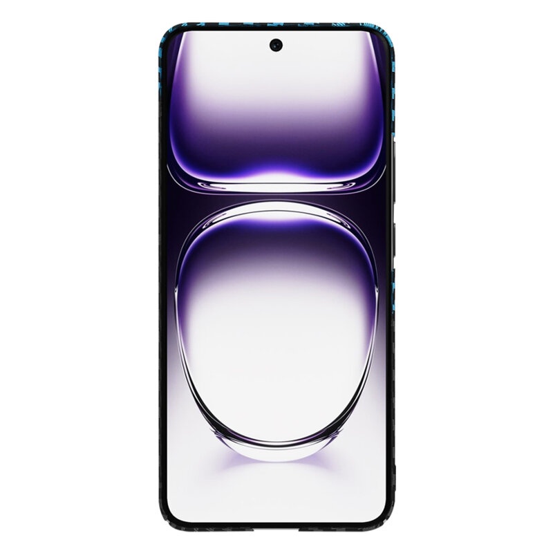 Husa pentru Oppo Reno12, Finisaj Premium cu Textura de Carbon, Design Elegant, SKDR CarbonFlex - Bleu - 1 | YEO