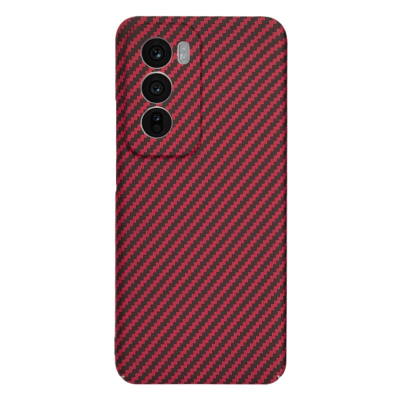 Husa pentru Oppo Reno12, Finisaj Premium cu Textura de Carbon, Design Elegant, SKDR CarbonFlex - Rosu - 2 | YEO