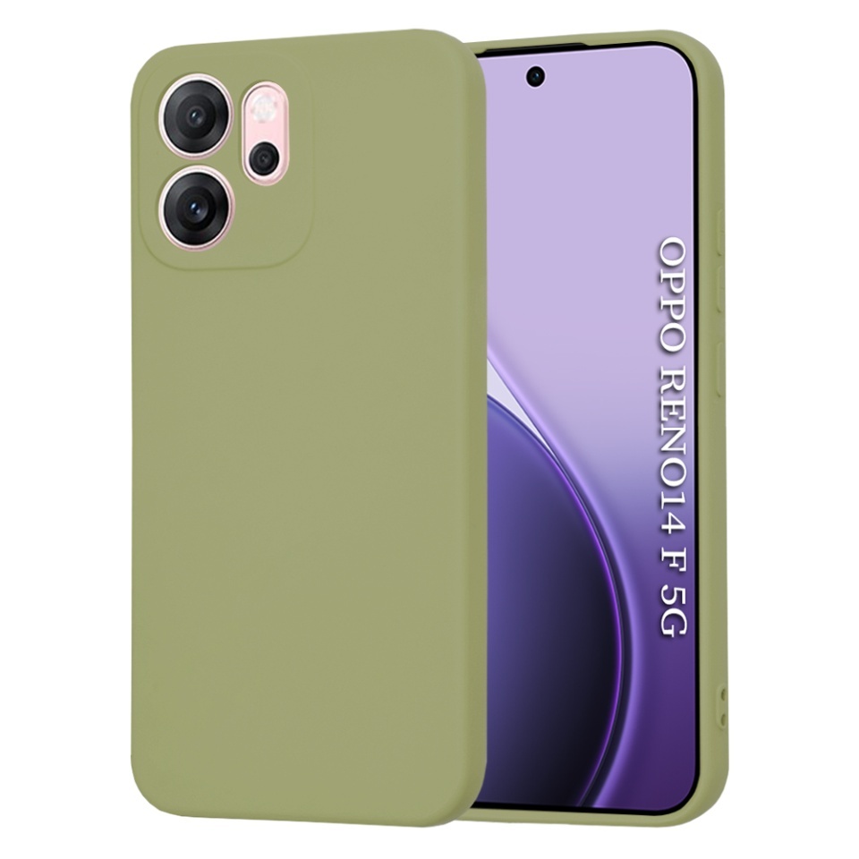 Husa pentru Oppo Reno14 F, SKYDDAR INNOVATION, din Silicon Catifelat, SoftElegance, set cu sticker, Verde