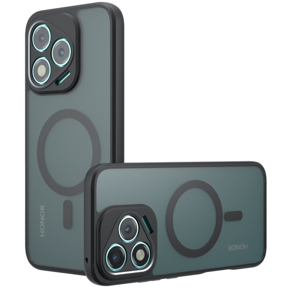 Husa pentru Oppo Reno14 FS 5G / Reno14 F, SKYDDAR INNOVATION, PureFrost MagSafe, AntiSoc, set cu sticker, Negru frost