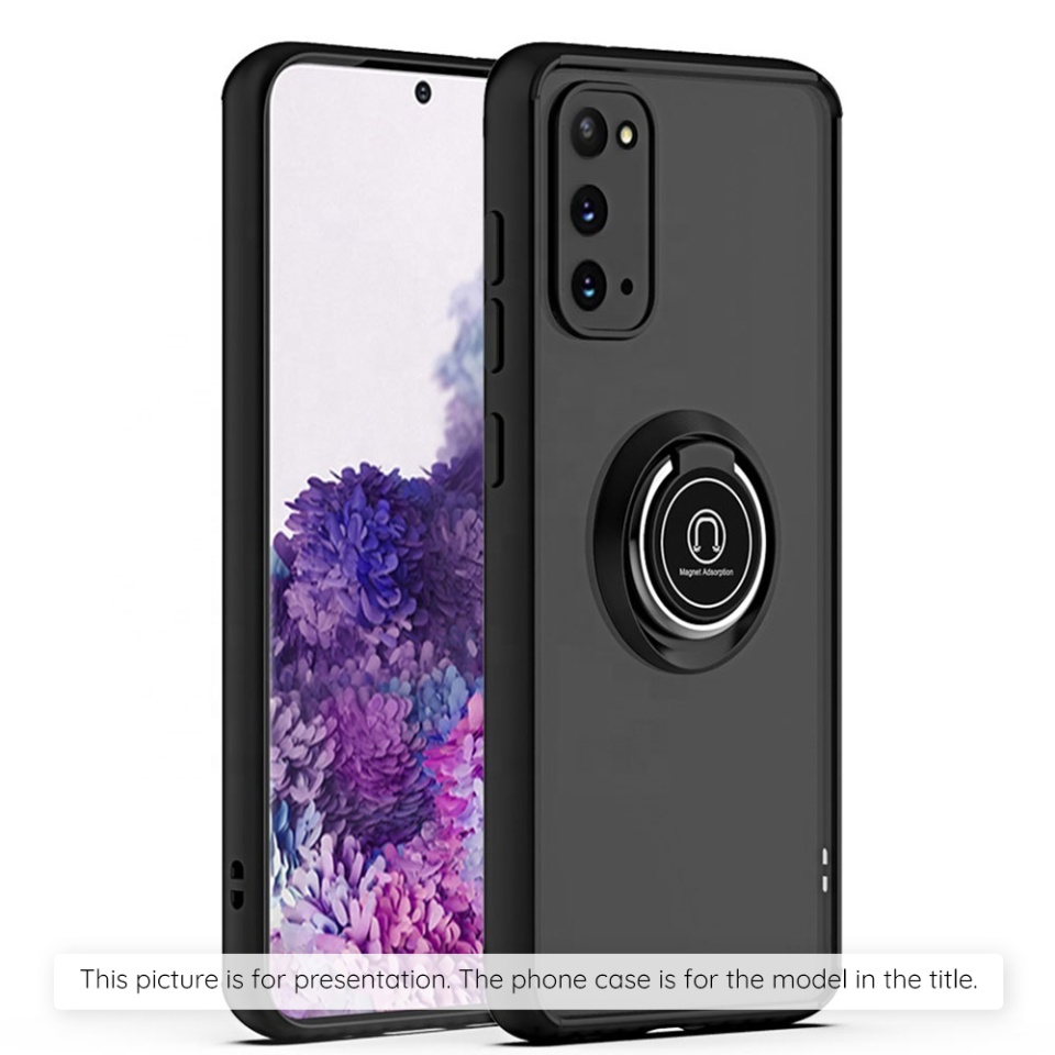 Husa pentru Oppo Reno14, SKYDDAR INNOVATION, Glinth cu Inel Rotativ 360° Magnetic, set cu sticker, Negru