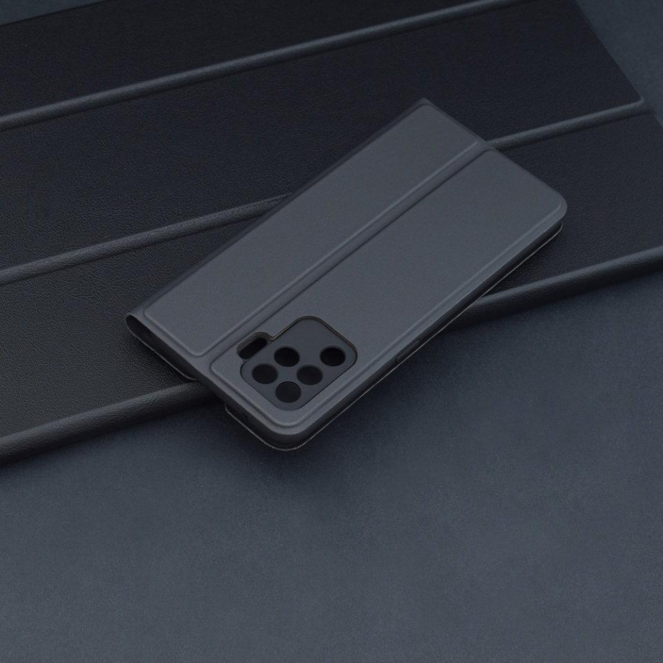 Husa pentru Oppo Reno5 Lite / A94 4G, SKYDDAR INNOVATION, Magskin Book, tip Carte cu Portofel Interior, set cu sticker, Negru - 3 | YEO