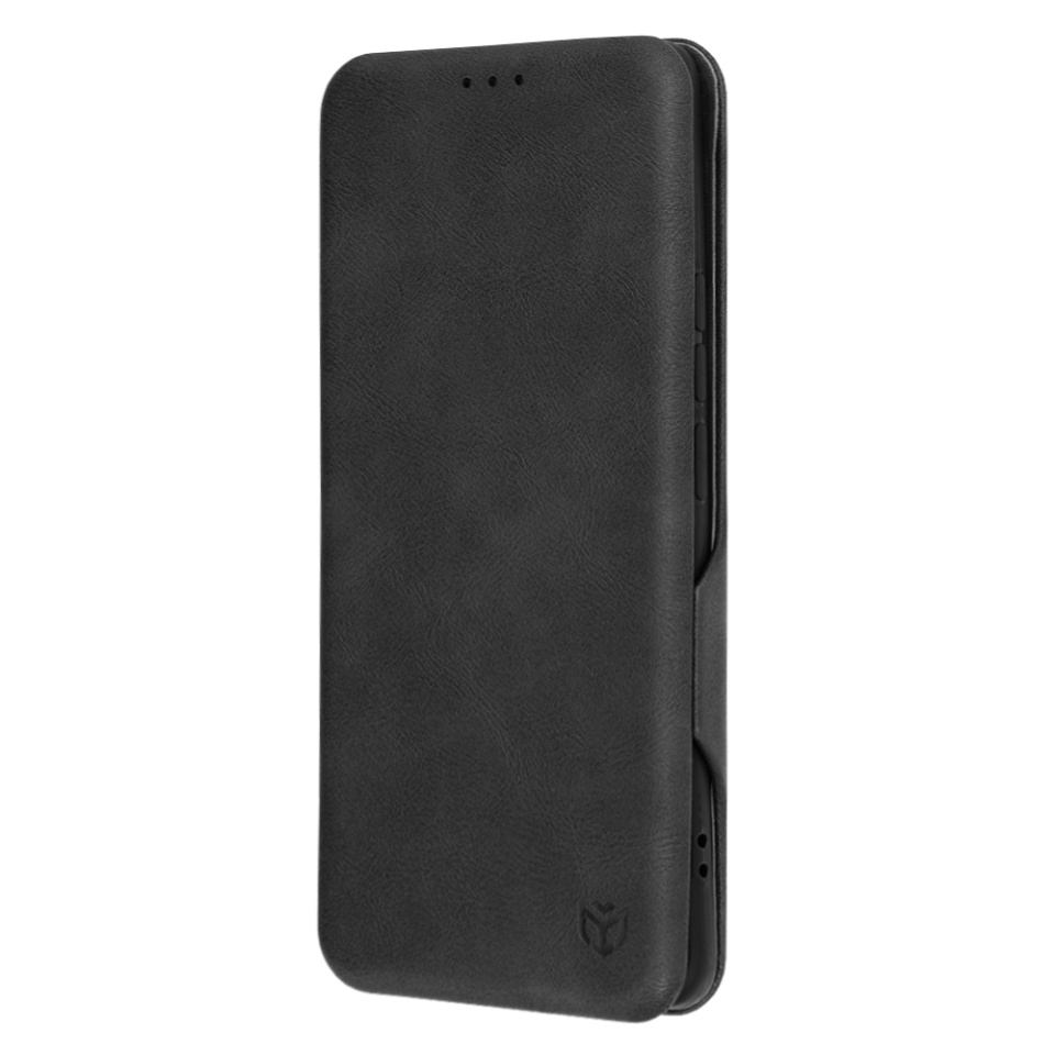 Husa pentru Realme 12 Pro / 12 Pro+, SKYDDAR INNOVATION, Safe Wallet tip carte din Piele Ecologica, Suport Carduri, Inchidere Magnetica, Negru, set cu sticker - 3 | YEO